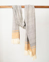 Pebble Eri silk shawl handwoven in Meghalaya, naturally dyed peace silk in grey and sand tones