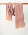 Sienna Eri silk shawl handwoven in Meghalaya, naturally dyed peace silk in rust and rose tones