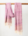 Thistle Eri silk shawl handwoven in Meghalaya, naturally dyed peace silk with soft lilac tones